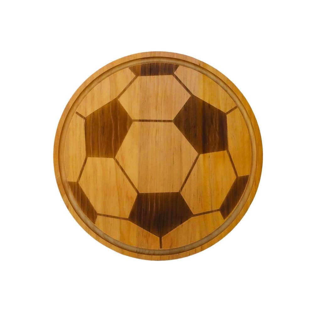NEW CREATIVE GIFTS INTERNATIONAL soccer ball wood board - 13" in brown